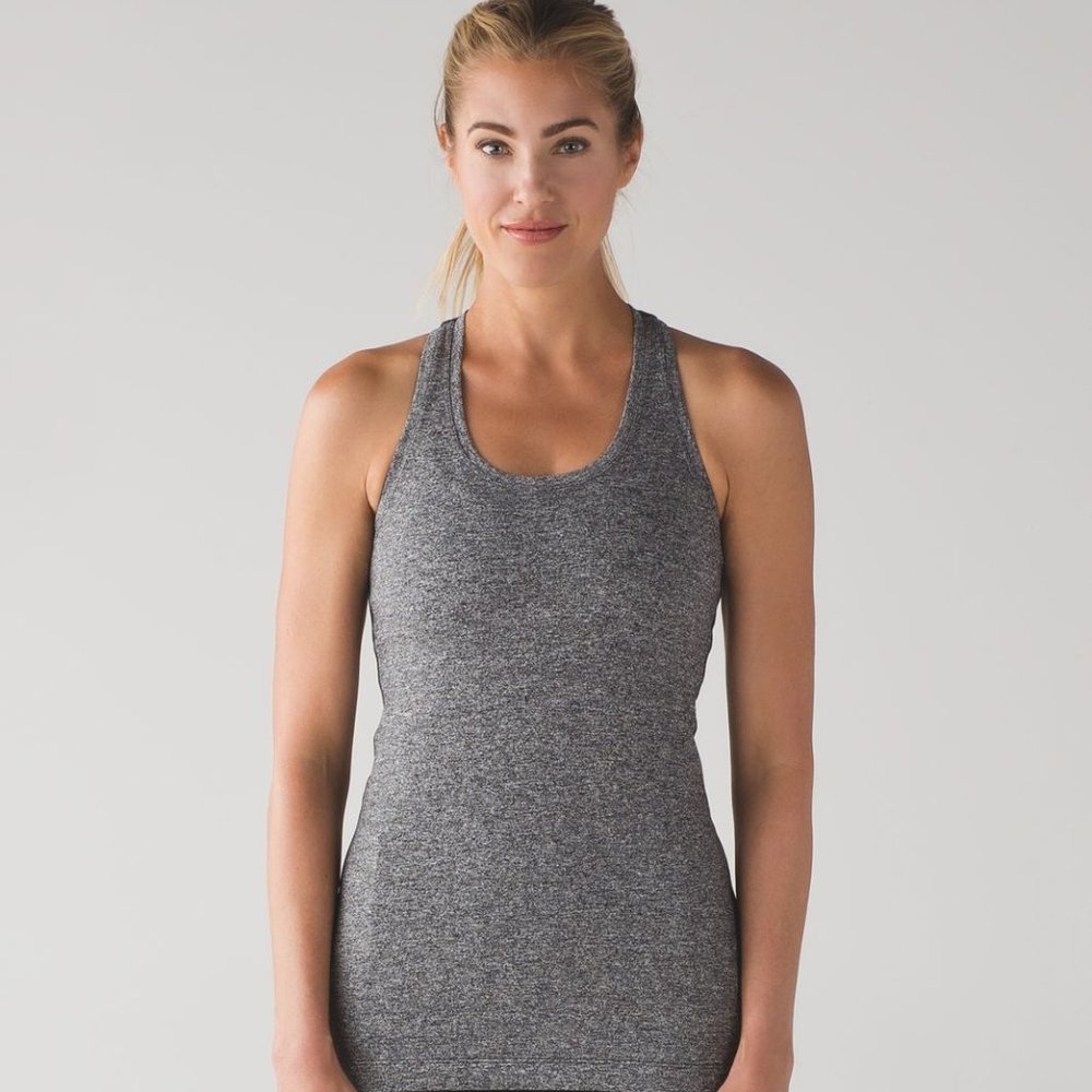 NEW WITH TAGS NWT LULULEMON COOL RACERBACK II TANK CRB SZ 2 HEATHERED BLACK HBLK